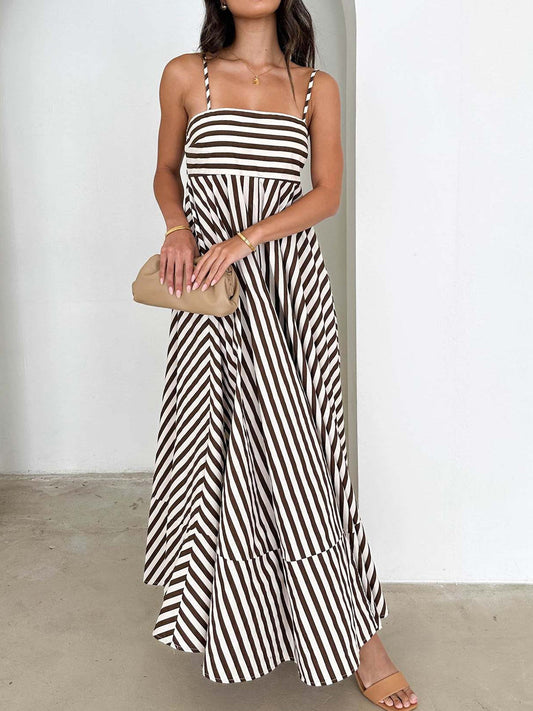 Striped Woven Maxi Dress