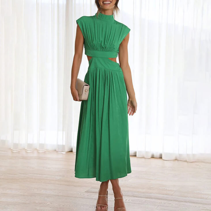 Structured Cut-Out Midi Dress
