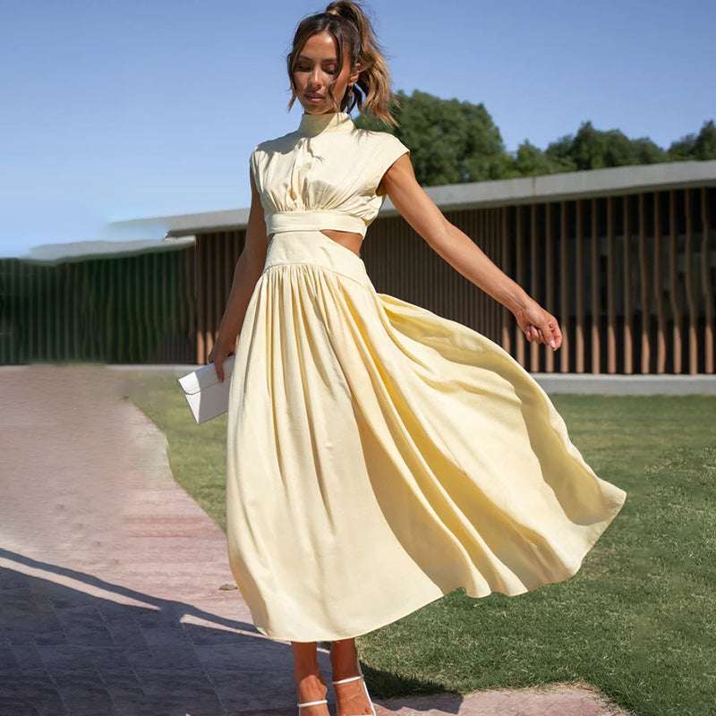 Structured Cut-Out Midi Dress