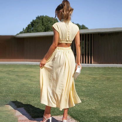 Structured Cut-Out Midi Dress
