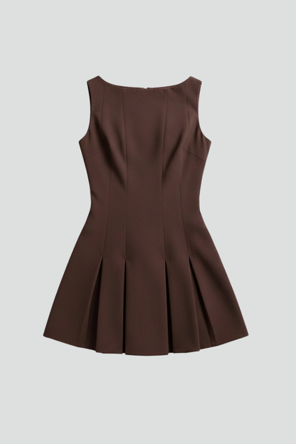 Structured Pleated Mini Dress