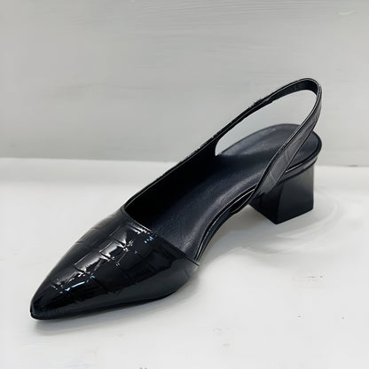 Synthetic Upper Block Heel Pumps