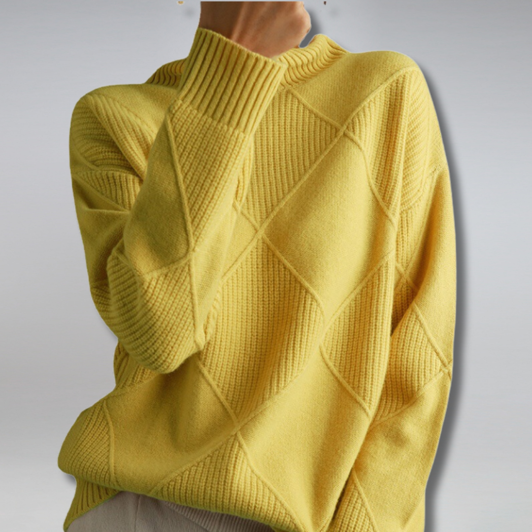 Textured Knit Turtleneck Sweater