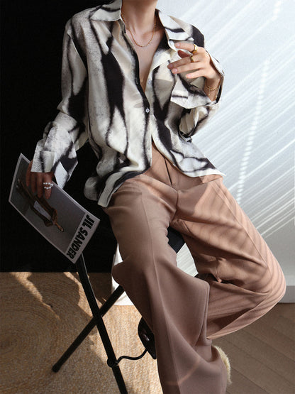 Tie Dye Woven Long Sleeve Button Down Shirt