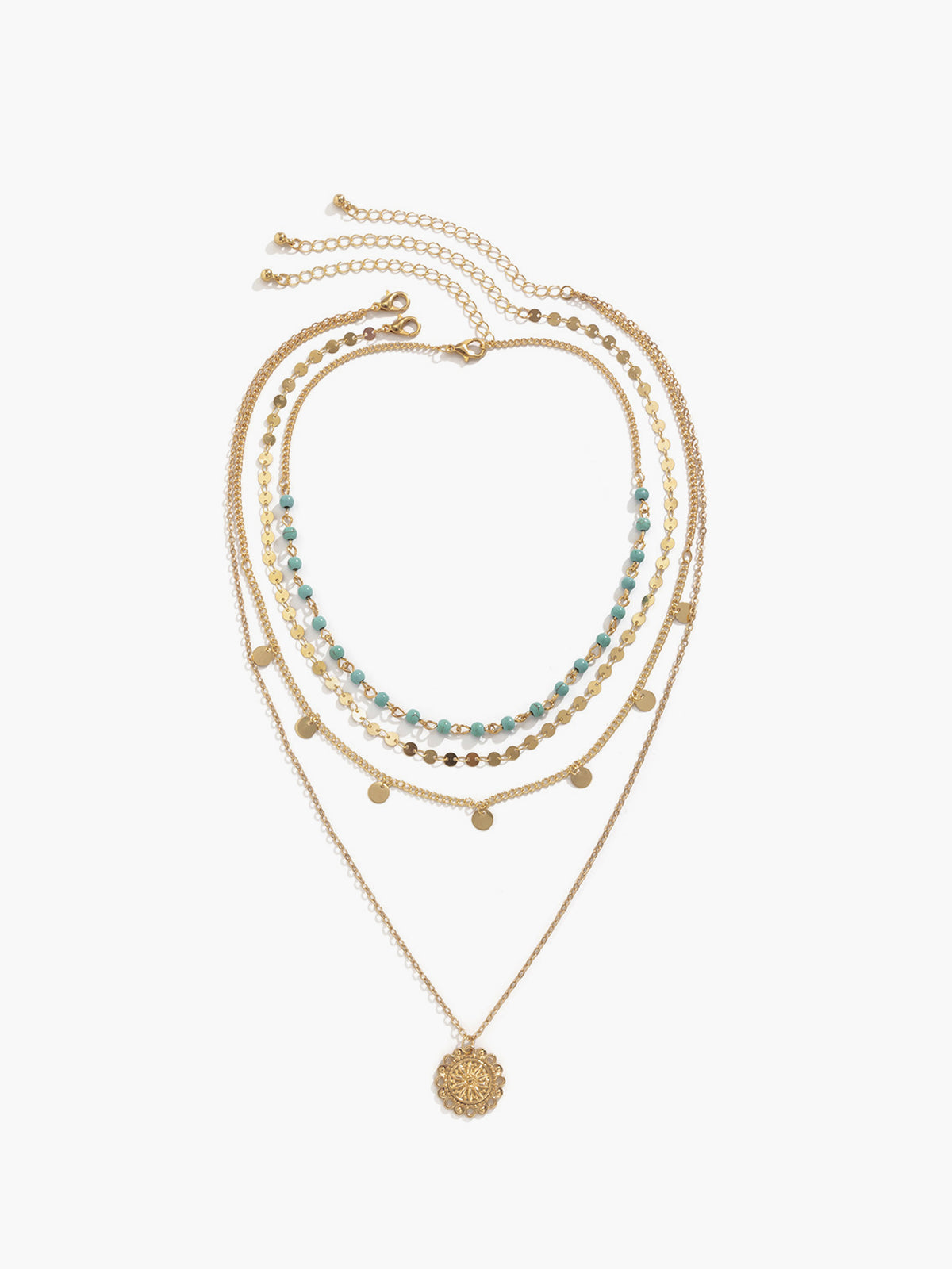 Turquoise Multi-Layered Stone Necklace