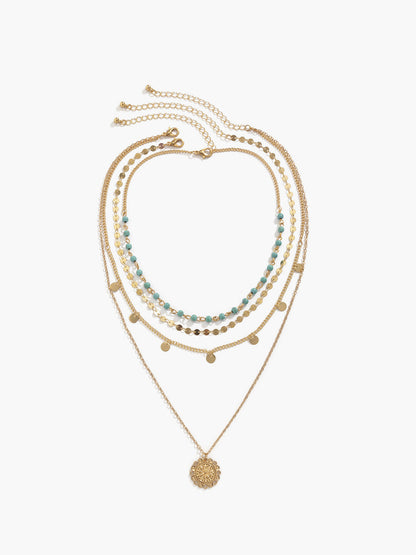 Turquoise Multi-Layered Stone Necklace