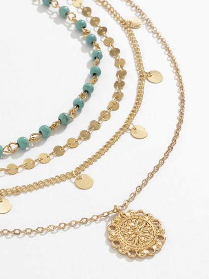 Turquoise Multi-Layered Stone Necklace