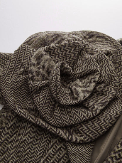 Tweed Blazer With 3D Flower Detail