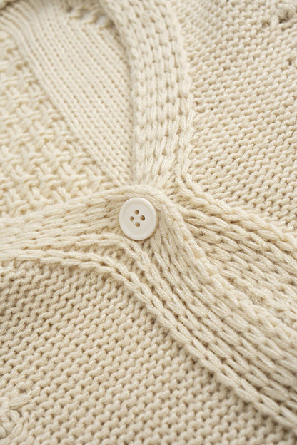 V-Neck Cut Out Knit Cardigan