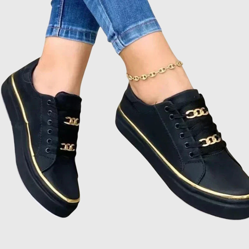 Velvet Lace-Up Casual Sneakers