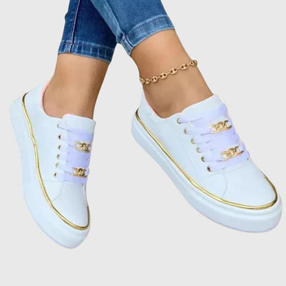 Velvet Lace-Up Casual Sneakers