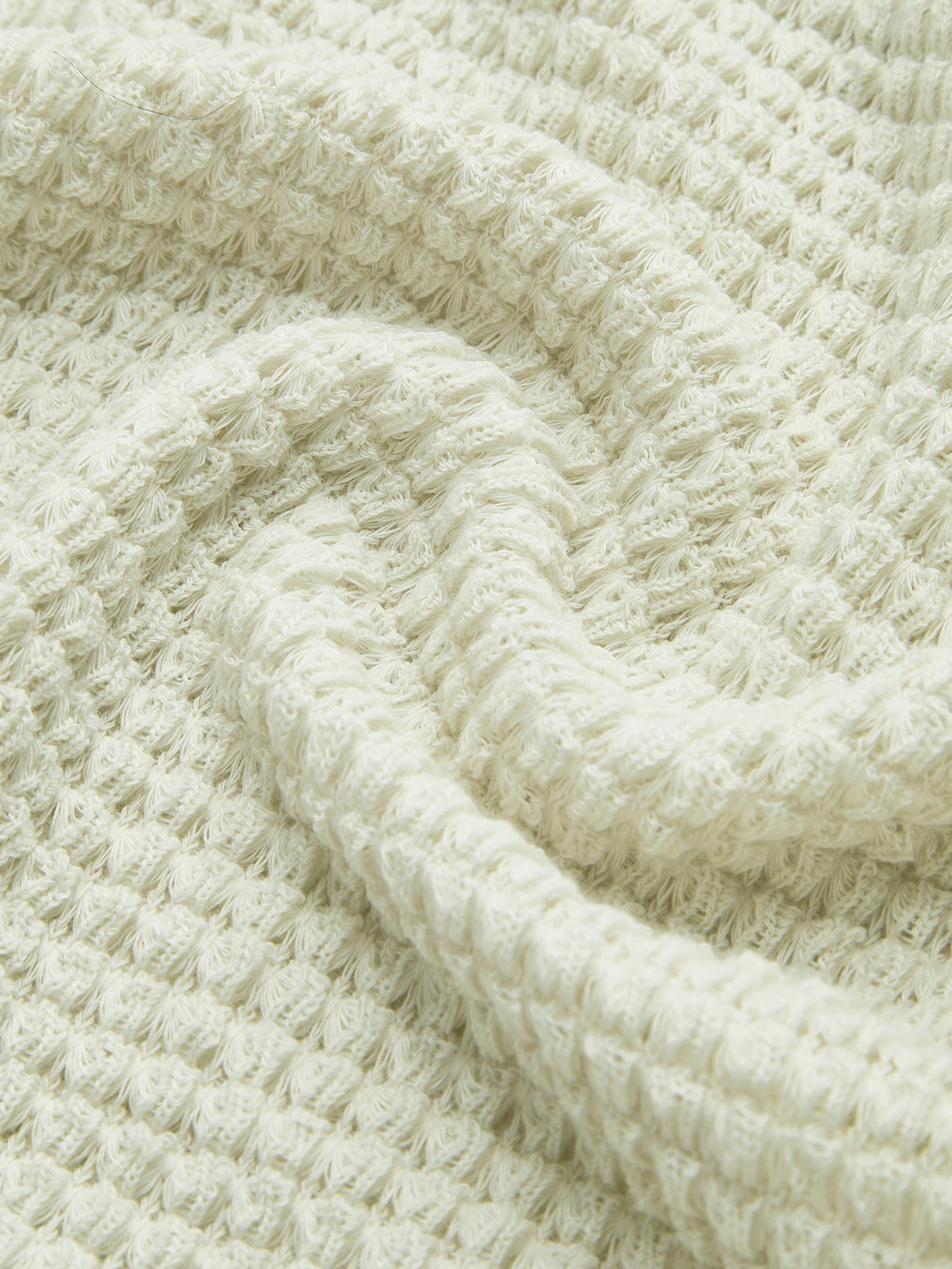 Waffle Knit Crew Neck Sweater
