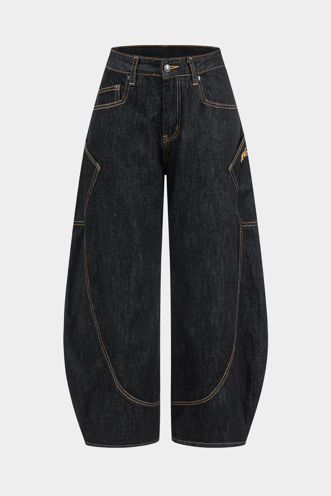Washed Denim Wide Leg Jeans