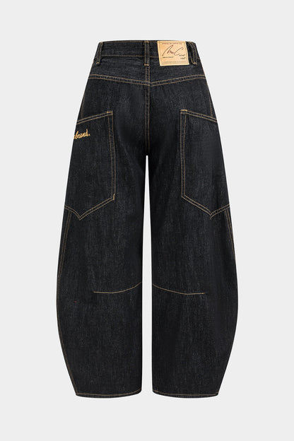 Washed Denim Wide Leg Jeans