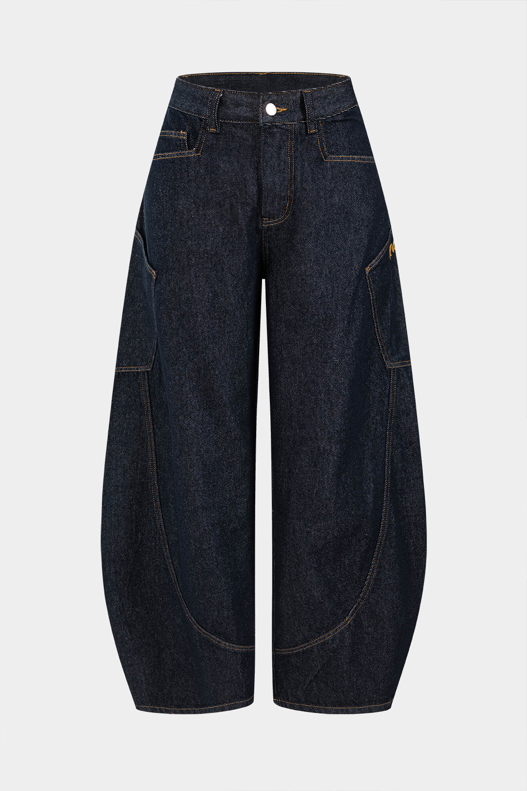 Washed Denim Wide Leg Jeans