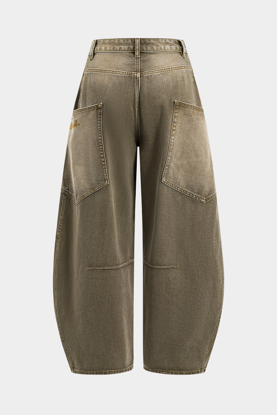 Washed Denim Wide Leg Jeans