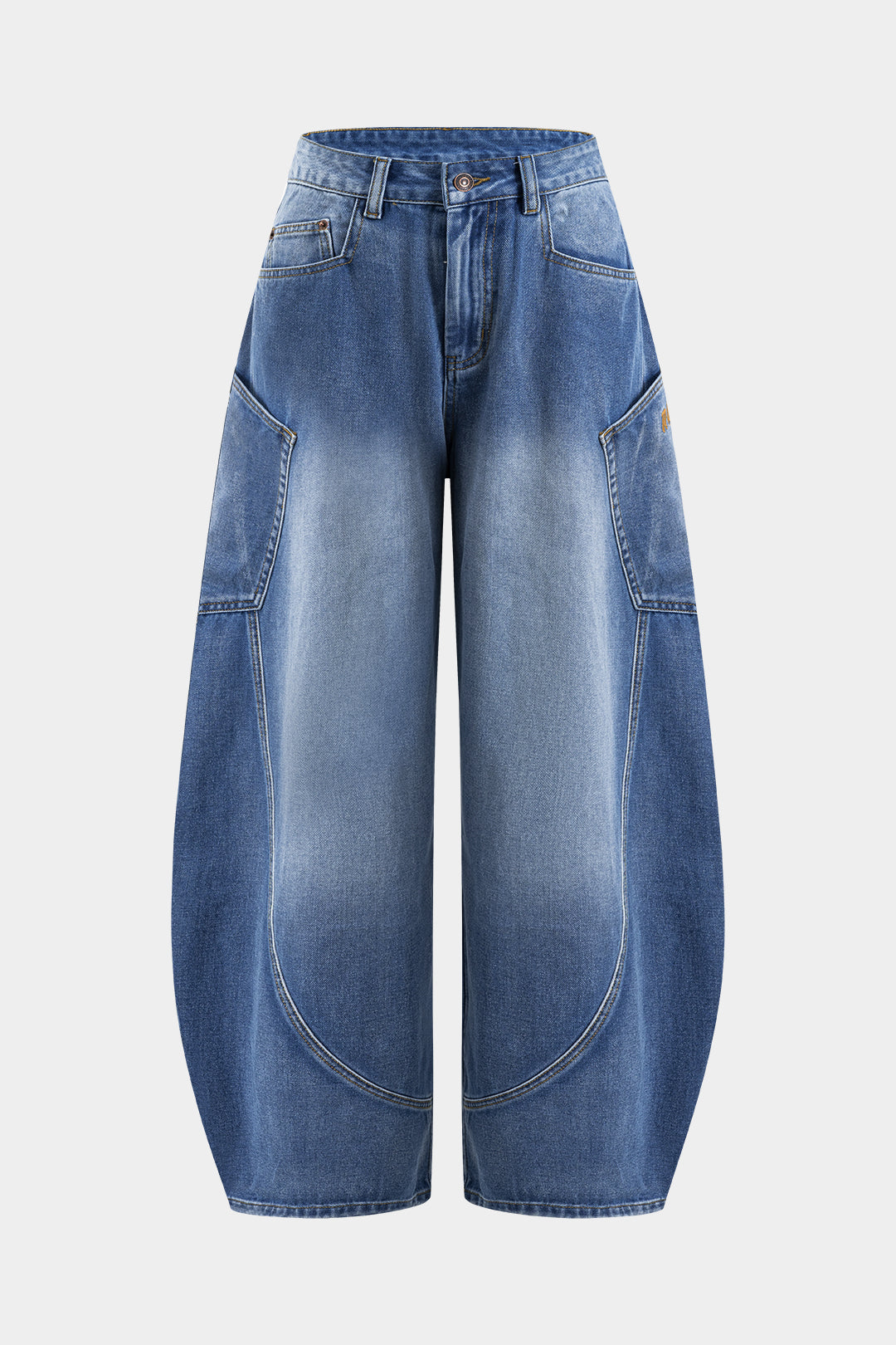 Washed Denim Wide Leg Jeans
