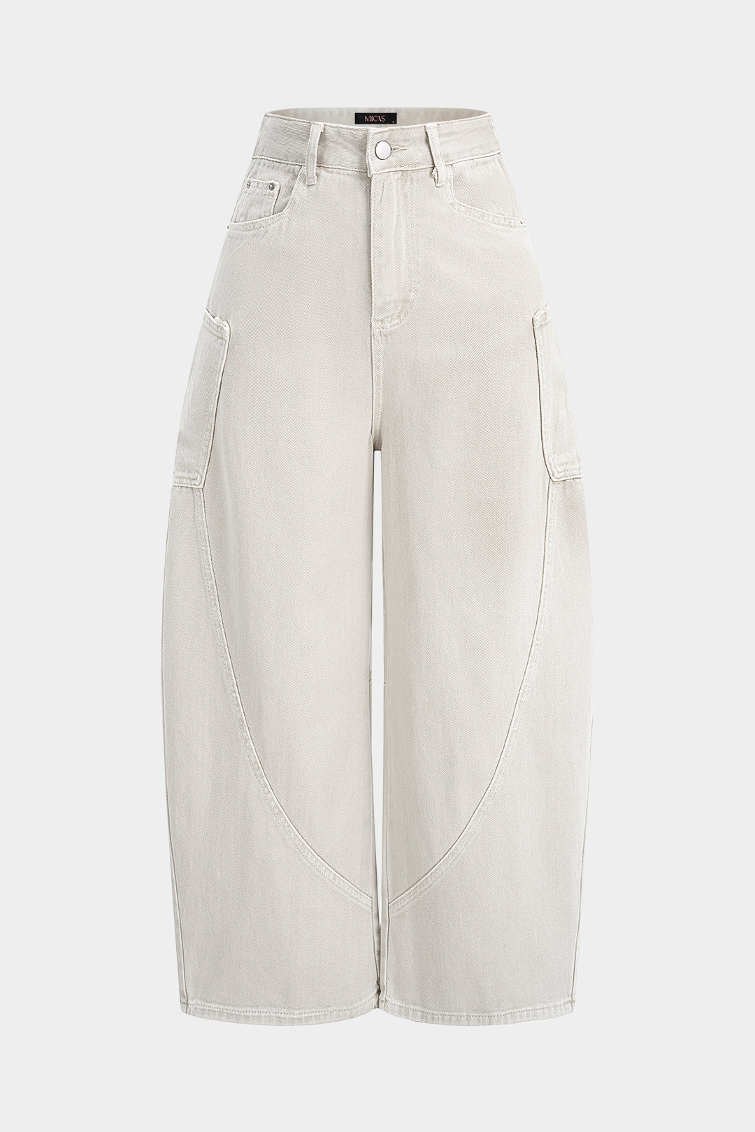 Wide Leg Denim Jeans With Pockets