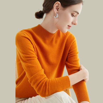 Wool Blend Mock Neck Slim Fit Sweater
