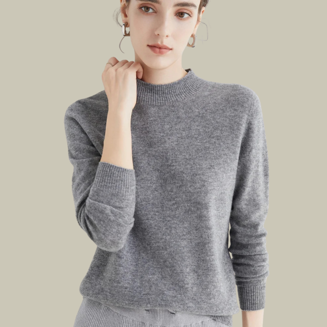 Wool Blend Mock Neck Slim Fit Sweater