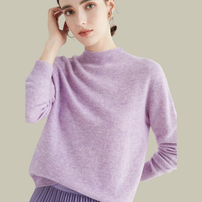 Wool Blend Mock Neck Slim Fit Sweater
