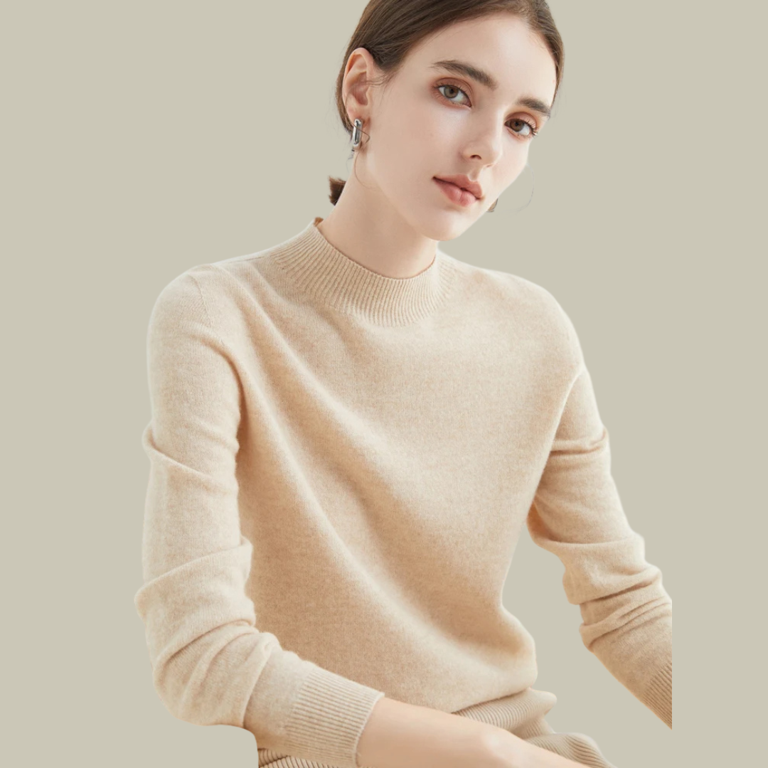 Wool Blend Mock Neck Slim Fit Sweater