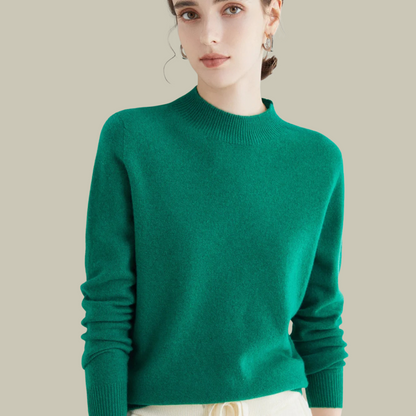 Wool Blend Mock Neck Slim Fit Sweater