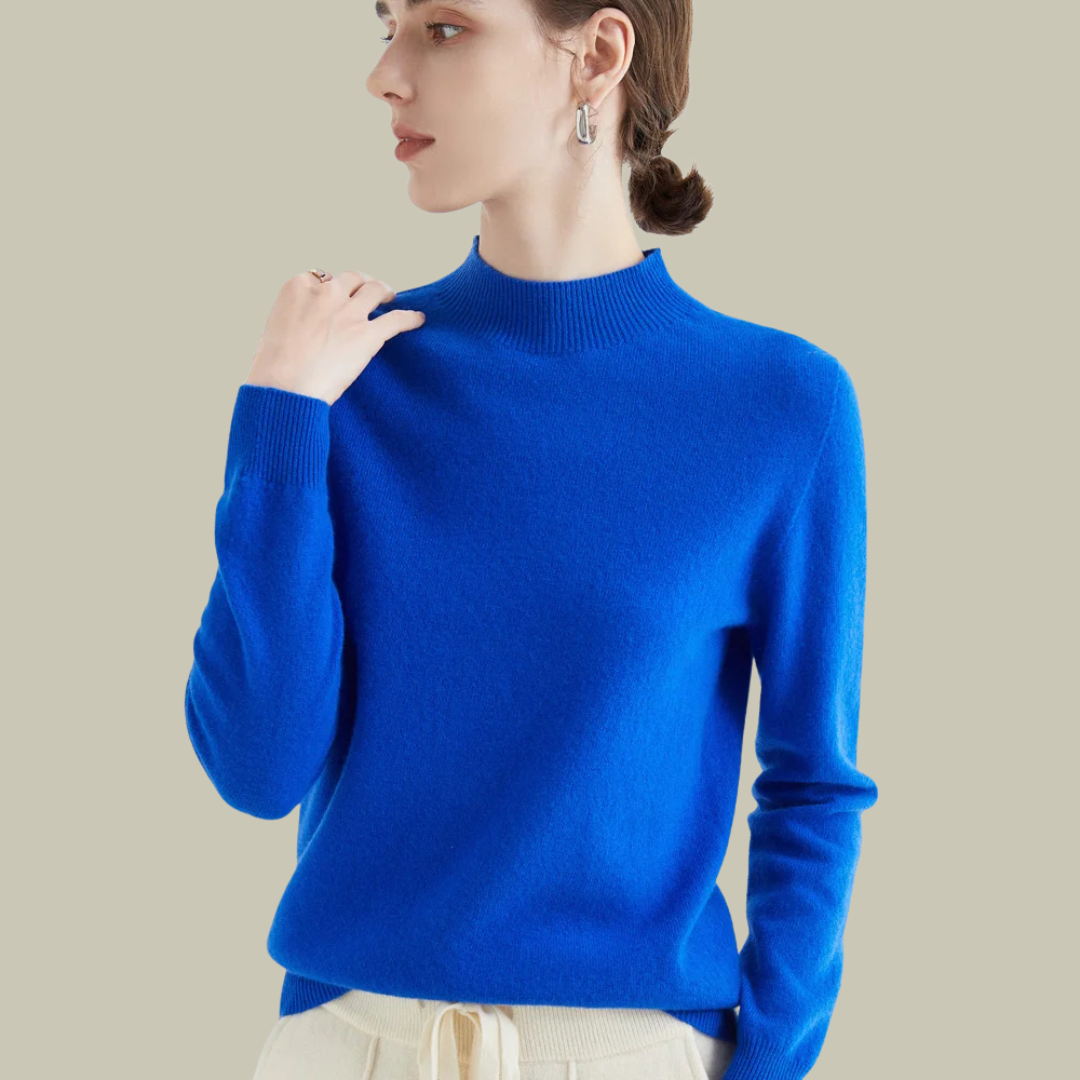 Wool Blend Mock Neck Slim Fit Sweater