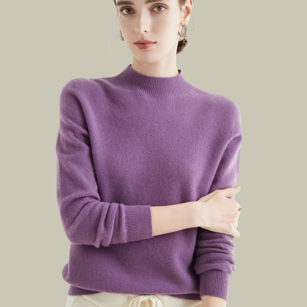 Wool Blend Mock Neck Slim Fit Sweater