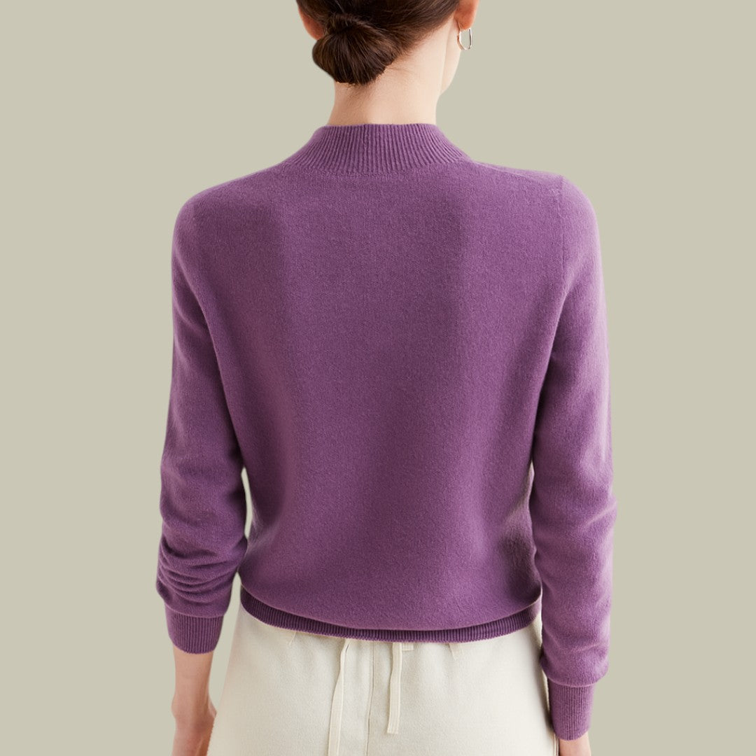 Wool Blend Mock Neck Slim Fit Sweater