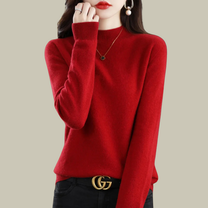 Wool Blend Mock Neck Slim Fit Sweater