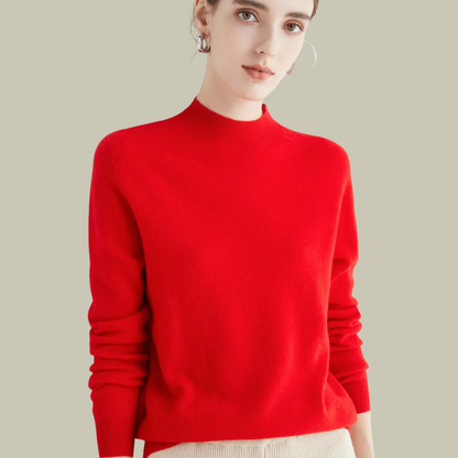 Wool Blend Mock Neck Slim Fit Sweater