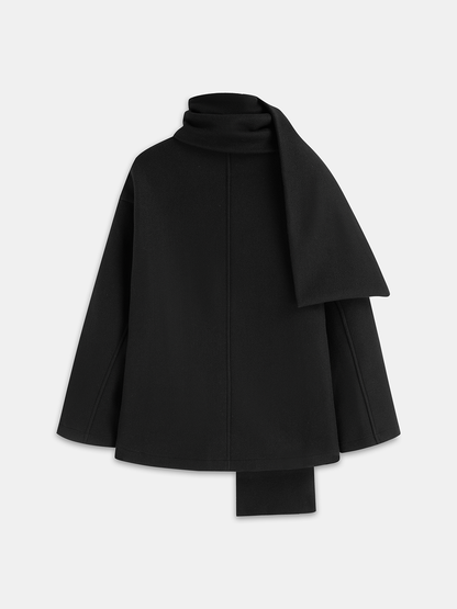 Woven Fabric Jacket With Scarf Detail