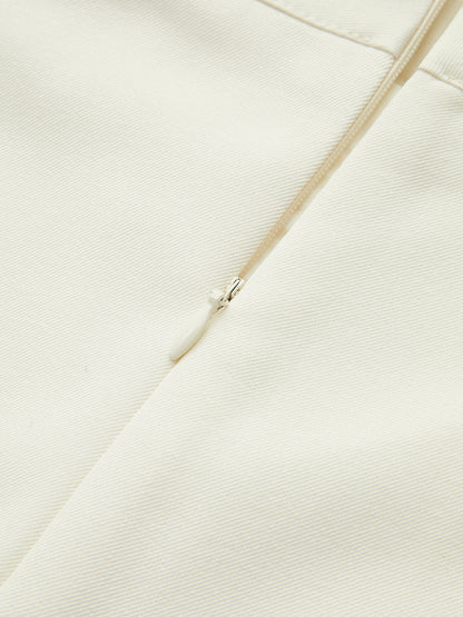 Woven Fabric Mini Skirt With Slim Belt