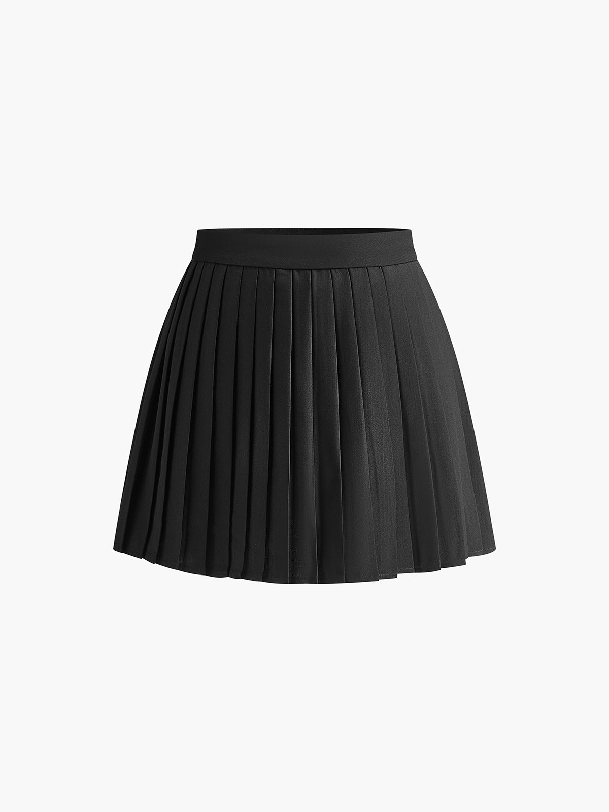 Woven Fabric Pleated Skirt Two Piece Set