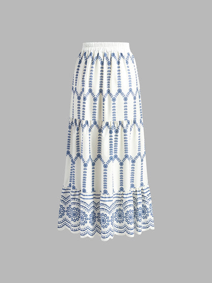 Woven Fabric Tie Back Skirt Set