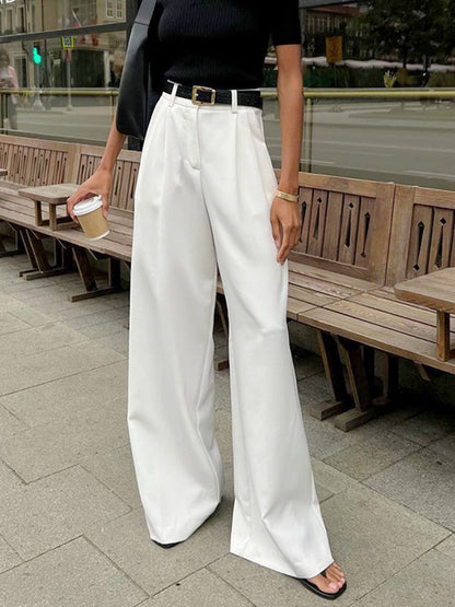Woven Fabric Wide Leg Pants