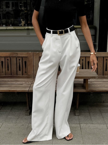 Woven Fabric Wide Leg Pants