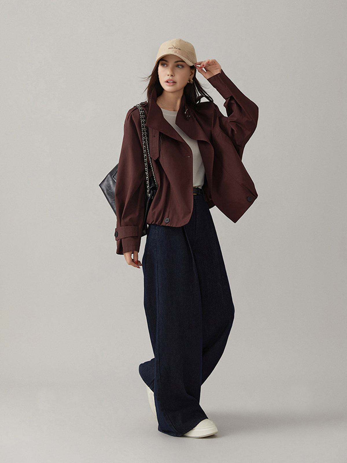 Woven Long Sleeve Trench Coat