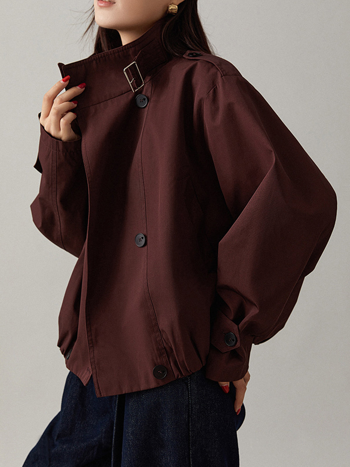 Woven Long Sleeve Trench Coat
