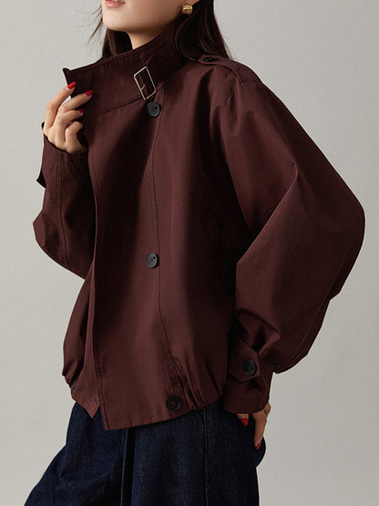 Woven Long Sleeve Trench Coat