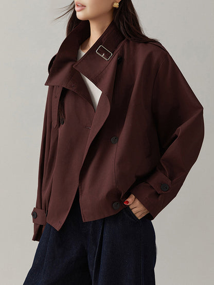 Woven Long Sleeve Trench Coat