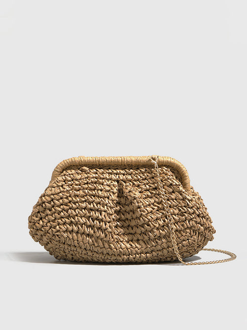 Woven Straw Clutch Bag