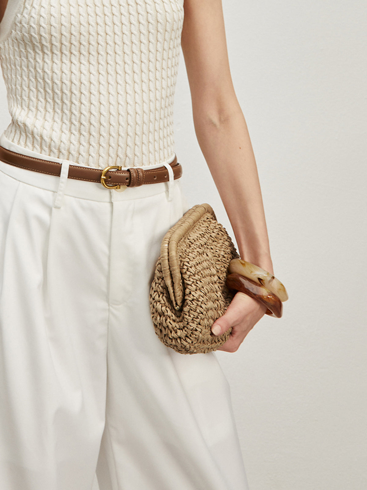 Woven Straw Clutch Bag