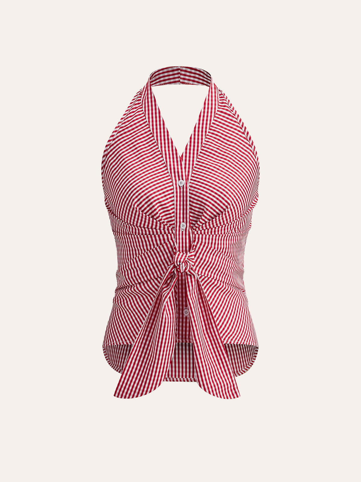 Woven V-Neck Striped Tank Top