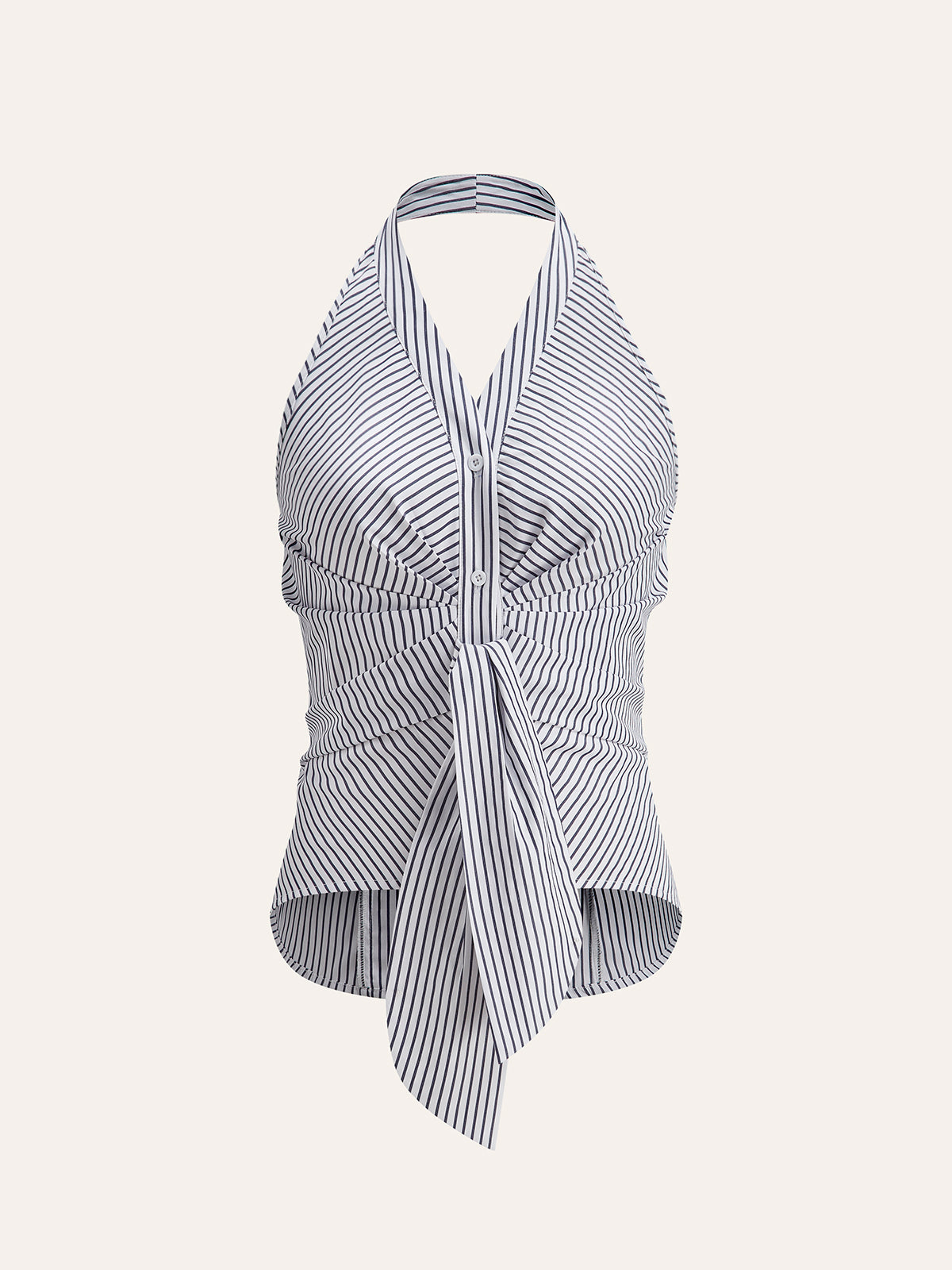 Woven V-Neck Striped Tank Top